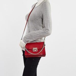Givenchy Red Leather GV3 Small Crossbody Bag